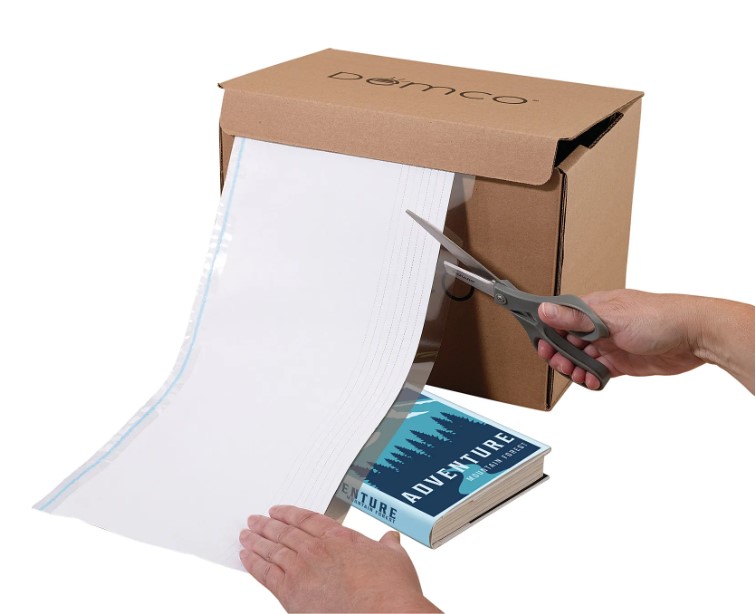 Demco® Paperfold™ Adjustable Book Jacket Covers on Rolls Reaching